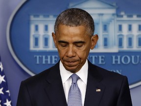 U.S. President Barack Obama delivers a statement in the Brady Press Briefing Room at the White House in Washington, April 23, 2015.  REUTERS/Jonathan Ernst REUTERS/Jonathan Ernst