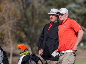 Sarnia's Chris Hill, pictured here guiding Pacific Tigers golfer Matt Lee, has been named an assistant coach for Team USA at the upcoming Palmer Cup. Hill, 32, is in his first season as head coach of the Tigers NCAA Division I men's golf team. (Handout/Sarnia Observer/Postmedia Network)