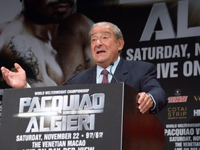 Veteran boxing promoter Bob Arum says there is no way to compare boxing matches from different eras. (Kirby Lee/USA TODAY Sports/Files)