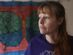 Chronic Lyme disease patient Diane Quigley wants the Canadian medical system to better treat chronic Lyme disease. She is pictured here in her apartment in Kingston. (Elliot Ferguson/The Whig-Standard)