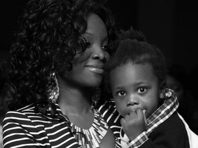 Bridget Takyi and one of her sons. (Facebook photo)