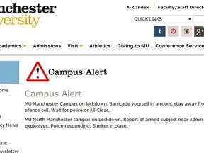 (Screenshot from Manchester University website)