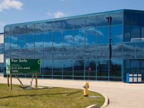 A hangar for sale at London International Airport for $3 million. (MIKE HENSEN, The London Free Press)