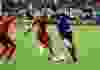 Apr 26, 2015; Orlando, FL, USA; Orlando City SC midfielder Kaka (10) and  Toronto FC midfielder Jackson Goncalves (11) fight to control the ball during the first half at Orlando Citrus Bowl Stadium. Kim Klement-USA TODAY Sports