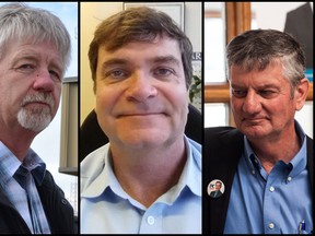 On May 5, 2015 residents of Whitecourt - Ste. Anne will go to the polls to vote for their MLA. From left, John Bos, Wildrose, Oniel Carlier, New Democrat Party, and George VanderBurg, Progressive COnservative.

Adam Dietrich | Whitecourt Star graphic