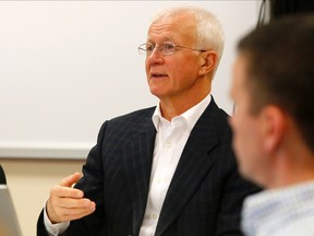 Paul Huras speaks during a South East Local Health Integration Network meeting in Belleville Monday. The chief executive officer said hospitals are working hard to address overspending but still have more work to do.