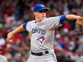 Toronto Blue Jays starting pitcher Aaron Sanchez throws against the Boston Red Sox in the first inning at Fenway Park. (David Butler II/USA TODAY Sports)