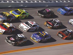 Cars can routinely race three-wide at Talladega Superspeedway. (AFP)