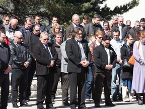 John Lappa/The Sudbury Star
A moment of silence is observed at the Sudbury and District Labour Council Day of Mourning service at Laurentian University in this file photo.