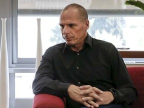 Greek Finance Minister Yanis Varoufakis is seen at his office at the ministry in Athens April 28, 2015.    REUTERS/Alkis Konstantinidis