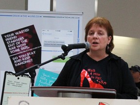Michelle Batty, pictured here at Sarnia's recent Walk A Mile in Her Shoes event, is serving as treasurer of the Ontario Coalition of Rape Crisis Centres. The organization recently received the Ontario Attorney General's Victim Services Award during a Queen's Park ceremony. (FILE PHOTO/THE OBSERVER/POSTMEDIA NETWORK)