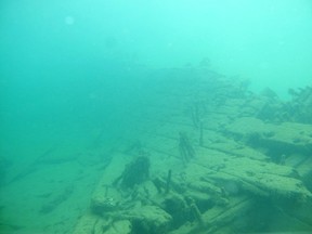 This shipwreck was found last week in Owen Sound Bay by workers inspecting the city's sewage treatment plant outfall pipe. A marine archeologist will try to determine which ship this is but some have  ideas already. (Submitted photo)
