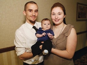 John Lappa/The Sudbury Star
Chris Pretty and Tamera Lavigne attended the Baby's Breath program 10th anniversary celebration with their two-month-old baby, Ryker, on Wednesday.