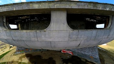 A front view of The Buzludzha Monument built on the top of Stara Planina mountain by the former Bulgarian communist regime.(WENN.com)