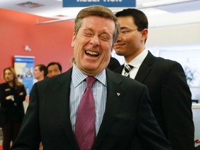 Mayor John Tory attends the Partnership to Advance Youth Employment event on Thursday April 30, 2015. (STAN BEHAL/Toronto Sun)