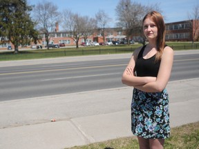 Cynthia Hazelwood, a Grade 12 student at Trenton High School, says there is nothing too provocative about this sundress she wore to school on Tuesday. School administrators thought otherwise and handed Hazelwood a 24-hour suspension. It was later rescinded. (ERNST KUGLIN/THE INTELLIGENCER)