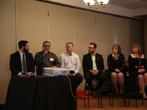 New Home Program professionals (L-R) Nathan Nasseri, Joey Carlson, Dan Gibson, Mike Leoppky, Dinah Rogers and Sheri Mitchell answer questions from attendees.