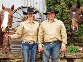 PHOTO COURTESY OF CATHLEEN MCMAHON. Paul and Terry Nichols with their horses.