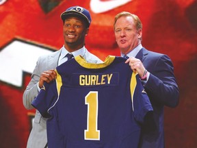 The St. Louis Rams shocked a few people by taking Todd Gurley 10th overall during Thursday night’s NFL draft in Chicago. (USA TODAY SPORTS)