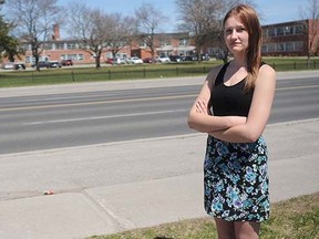 Cynthia Hazelwood, a Grade 12 student at Trenton High School, says there is nothing too provocative about this sundress she wore to school on Tuesday. School administrators thought otherwise and handed Hazelwood a 24-hour suspension. It was later rescinded. (ERNST KUGLIN/THE INTELLIGENCER)
