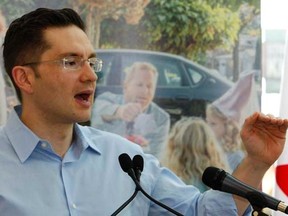 Minister of Employment and Social Development Pierre Poilievre in Peterborough, Ont., April 26, 2015. Clifford Skarstedt/Postmedia