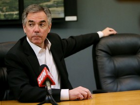 PC Leader Jim Prentice talks to the Edmonton Sun editorial board at the Sun's office on Friday May 1, 2015. Tom Braid/Edmonton Sun