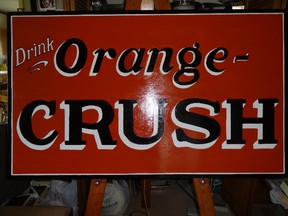 This Old Crush advertising sign is an example of the requests Jeff Page has received, since he began hand-painting antique replica signs two years ago.