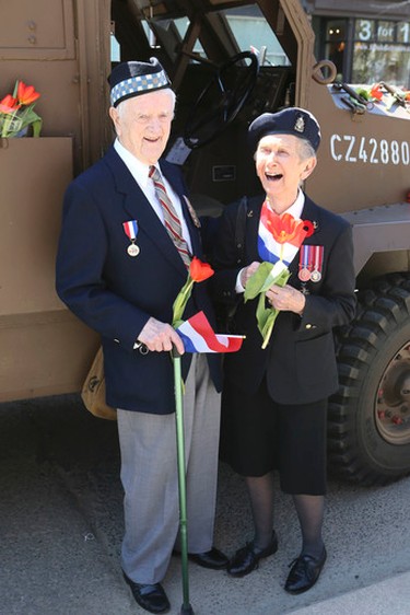 Carl and Doris Spence take part in the Thank You Canada-Dutch Liberation Festival parade on Saturday May 2, 2015. Veronica Henri/Toronto Sun/Postmedia Network
