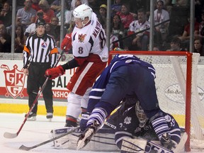 After being tied 2-2 at the end of the second period of Game 4 on Saturday night, the Marlies fell behind by three goals and eventually lost 5-4 in Grand Rapids. The deciding Game 5 is on Sunday in Grand Rapids. (Grand Rapids Griffins/Photo)