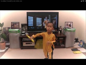 Five-year-old Ryuji Imai performing a nunchaku routine. (YouTube Screenshot)