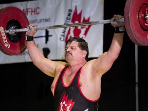 Local weightlifter David Desroches, 60, broke three Canadian masters records recently.