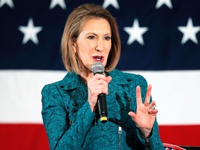 Former Hewlett-Packard CEO Carly Fiorina speaks at the First in the Nation Republican Leadership Conference in Nashua, New Hampshire, United States, in this file photo taken April 18, 2015. Fiorina announced on Monday she is running for president, becoming the only woman in the pack of Republican candidates for the White House in 2016.  REUTERS/Brian Snyder/Files
