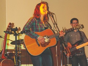 Chloe Albert, from Edmonton, plays at the Vulcan Lodge Hall on May 1. Albert and her band were the last performers in the 2015 Vulcan Concert Series. Albert played a variety of confessional-folk rock songs at the "intersection of folk, county and pop".