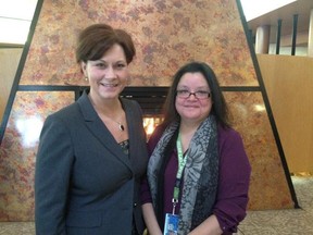 Amanda Lathlin new NDP MLA for The Pas, pictured here with MLA Theresa Oswald.