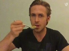 Ryan Gosling finally eats his cereal. (Vine screenshot)