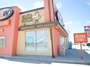 Eviction notices in the windows of A&W after the premises was vacated by sheriff with an eviction court order on Tuesday Apr 28th due to alleged non payment from the A&W franchisee.