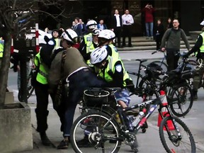 Xavier Amodeo was arrested in during a May Day protest in Montreal. (YouTube)