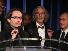 Charlie Hebdo film critic Jean-Baptiste Thoret speaks onstage at the PEN American Center Literary Gala at American Museum of Natural History in New York City, May 5, 2015.  Jemal Countess/Getty Images/AFP