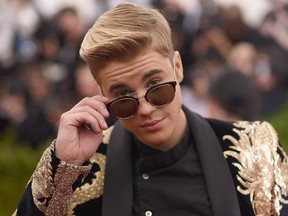 Singer Justin Bieber attends the 'China: Through The Looking Glass' Costume Institute Benefit Gala at the Metropolitan Museum of Art on May 4, 2015 in New York City. (Dimitrios Kambouris/Getty Images/AFP)