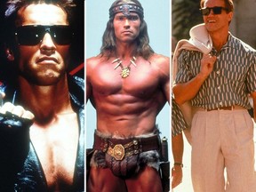 Arnold Schwarzenegger in The Terminator, Conan The Barbarian and Twins (Handout photos)