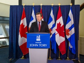 Toronto Mayor John Tory addresses the media at City Hall Tuesday May 5, 2015. (Ernest Doroszuk/Toronto Sun)