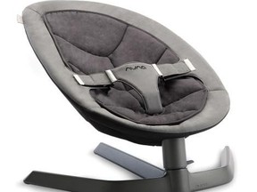 Designer Lisa Canning says the elegant design of the Nuna Leaf baby glider allows it to blend in with modern furnishings.