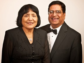 Dr. Chander Gupta, pictured with her husband Daya, received the YWCA's Eira “Babs” Friesen Lifetime Achievement Award May 6, 2015.
