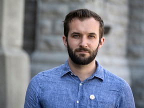 Chris Dalton, knowledge translation co-ordinator of the PROUD survey. The survey explored the issue of Supervised Injection Sites in Ottawa and revealed their results Thursday at a public meeting. (Dani-elle Dube/Ottawa Sun)