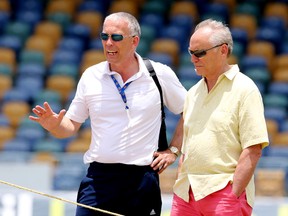 ECB chairman-elect Colin Graves (right) talks with ECB head of selectors James Whitaker. (JASON O'BRIEN/Action Images/Reuters)