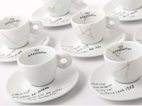 Yoko Ono has designed a range of coffee cups inspired by tragedies.(Lou Manna / AP)