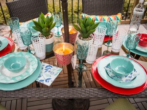 Outdoor dishware has come a long way. You can now find stunning colours and patterns as nice or nicer than your indoor set.