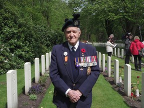 Art Boon visits the Holten Canadian War Cemetery during a week of ceremonies marking the 70th anniversary of the liberation of The Netherlands. (contributed photo by Mark McCauley)