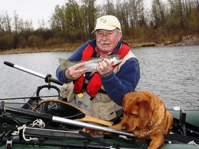 Neil and Penny with a Muir Lake rainbow trout. Neil Waugh photo