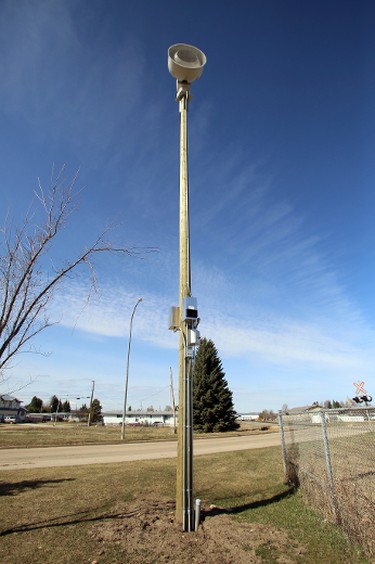 The town's new air raid siren is pictured on Tuesday April 21, 2015 in Slave Lake, AB. Trevor Robb/Edmonton Sun/Postmedia Network